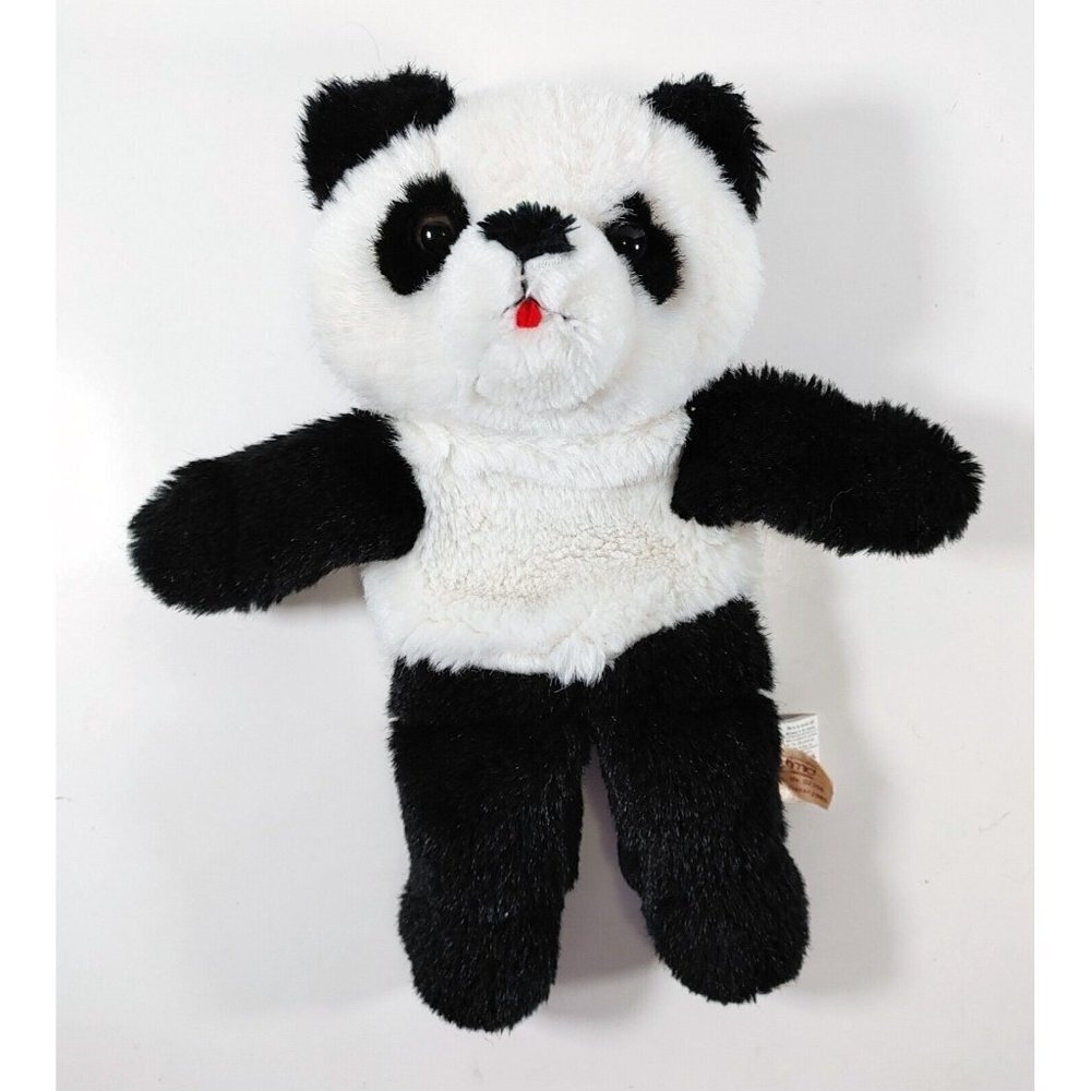 Vintage Schmid  Panda Hand Puppet Plush 12 Inch Black White Gordon Fraser 1985